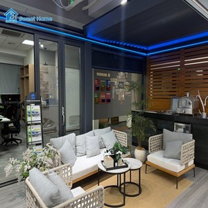 Pérgola Retráctil Motorizada <span class=keywords><strong>de</strong></span> Aluminio Bioclimática Sweet Home, Estructura Impermeable y Estable, Larga Vida Útil, Casa <span class=keywords><strong>de</strong></span> Verano - Product Image 4