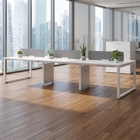 Poste de travail de bureau individuel moderne en bois avec cloison de séparation, bureau d'ordinateur, table de direction blanche pour employés, ensemble de mobilier