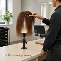Tête d'entraînement en cheveux naturels pour hommes, pour la pratique de la coiffure et du maquillage