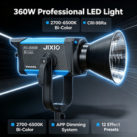 Lumière vidéo LED bicolore 360W 2700~6500K CRI Ra98 Contrôle par application 12 effets lumineux Angle de faisceau 120° Alliage d'aluminium