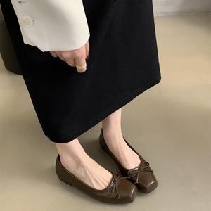 Scarpe basse con punta quadrata da donna, nuove per primavera e autunno, stile francese da sera, delicate ed eleganti, modello fata, piatte, da nonna - Product Image 3