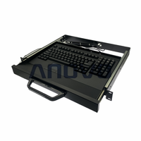 PC industriel tactile RS485 RS232, ordinateur industriel embarqué, clavier, rail coulissant, stock Kisko 1U noir