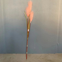 Dekorasi Buket Bunga Buluh Buatan Bertangkai Panjang, Sangat Realistis, Warna Pink, untuk Pernikahan, Natal, Dalam/Luar Ruangan
