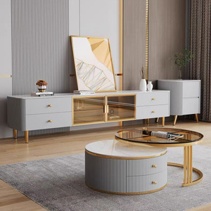 Luxury Modern Round <strong>White</strong> Living Room Coffee <strong>Table</strong> Set Modern Contemporary Stylish <strong>Nesting</strong> Coffee <strong>Tables</strong> with Storage - Product Image 6