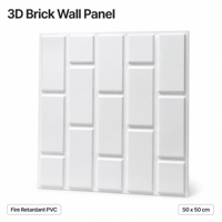 Panneau mural en PVC ignifuge et imperméable à effet brique 3D et grain de bois multicolore, idéal pour fond de télévision - Vente chaude