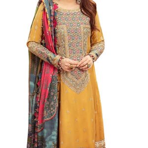 Pakistani Shalwar Kameez Women Dress 3 Piece <b>Ladies</b> 4 Season Embroidered Shirt and Flared <b>Trouser</b> With Organza Dupatta Suit - Product Image 1