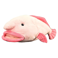 Peluche de poisson Blobfish rose réaliste à grande bouche ouverte et nez rond, personnalisée, jouet éducatif pour enfants, 13 pouces, peluche douce pour câliner