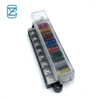Boîte à fusibles à lame 8 voies DC 12V-32V, support de bloc de fusibles ATO ATC avec indicateur LED, panneau de fusibles étanche pour voiture, bateau, marine