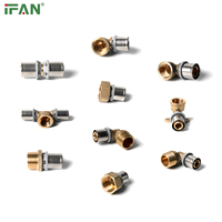 IFAN Vente en gros Raccords à sertir en laiton PEX DIN 16836 16-32MM Coude à douille en T Échantillon gratuit Raccords pour tuyaux PEX-Al-PEX