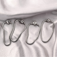 Bracelet unisexe tendance INS en acier inoxydable électroplaqué avec zircon, motif serpent, cœur et couronne, fermoir classique, maillons de chaîne, cadeau DIY