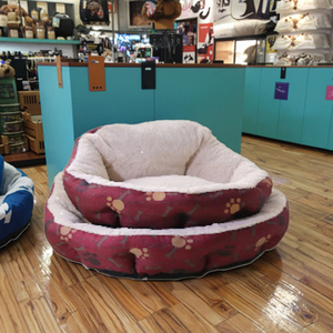 MEiweipet Cama Grande de Felpa para Perro Borgoña Antideslizante Sofá para Dormir Gato Impreso Camas para Mascotas - Product Image 3