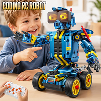 Blocs de construction programmables en plastique 6-en-1, ensemble de véhicules robotiques d'ingénierie, modèle DIY, télécommande, contrôle par application, jouets pour enfants