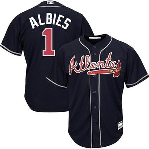 Maillot de baseball pour jeunes Atlanta Braves Ozzie Albies, taille 8-20, blanc, pour joueur domicile, anti-humidité - Product Image 1