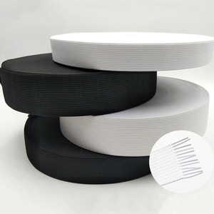 Bán buôn biểu tượng tùy chỉnh băng đàn hồi 25mm 30mm 35mm 40mm 45mm đen trắng dệt kim ban nhạc vải băng Polyester + Latex Oeko-Tex - Product Image 6