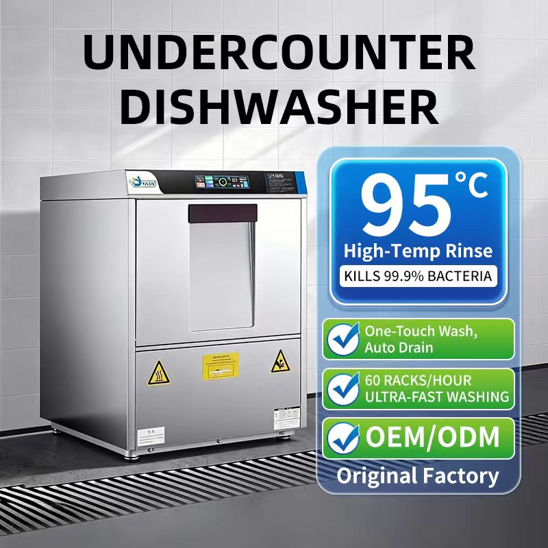 Commercial Automatic Undercounter Dishwasher for Household Hotel Use Built-in Smart Stainless Steel Cleaning Tableware