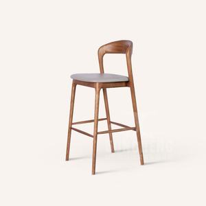 Tabouret de <span class=keywords><strong>Bar</strong></span> Moderne Simple à Pied Haut Nouveau <span class=keywords><strong>Style</strong></span> Chinois Bois Massif Nord Européen Américain Noir Léger Luxe Front Desk <span class=keywords><strong>Bar</strong></span> Chair - Product Image 2