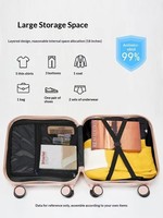 Valise à roulettes légère et moderne unisexe de 18 pouces, coque rigide en ABS+PC, cadre en aluminium, fermeture éclair, roulettes pivotantes
