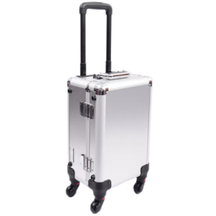 Aluminum Makeup Case Lighting Large Rolling Jewelry Train Trolley Foldable Beauty Cosmetic Storage Organizer Set Fashion