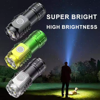 Linterna LED Portátil Recargable por USB, Multifuncional, de Plástico, para Exteriores, Camping, Mini Linterna Ultra Brillante, Linterna de Bolsillo EDC