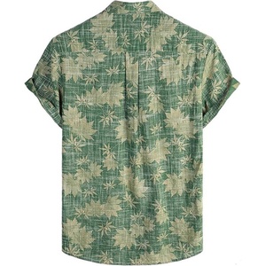 Camisas Hawaianas con Bolsillo Delantero para Hombre, Estampado Personalizado, Casual, Floral, Manga Corta, Cuello Mao, Transpirable, ODM, Playa, Vacaciones Tropicales - Product Image 5