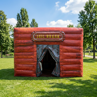 WINSUN Pista de Obstáculos Inflable para Niños, Sala de Escape, PVC, Certificación CE, Sin Plomo, Resistente al Fuego, Impermeable, Capacidad de 300 kg, Edades