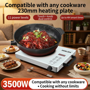 Cuisinière à <span class=keywords><strong>induction</strong></span> électrique intelligente pour usage domestique, multifonctionnelle, étanche, haute puissance 3500W, idéale pour fondue et sauté, cadeau - Product Image 3
