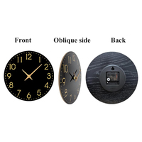 Jam Dinding Kayu Bambu Analog Quartz Roman Numerals, Tahan Air, Tanpa Suara, Baterai, Elegan, Klasik