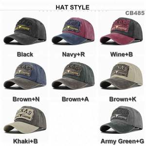 Factory Supply Customized Sporty American Style Texas 100% Cotton Baseball Caps Vintage Washed Distressed <b>Patch</b> Embroidery - Product Image 2