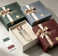 Boîte Cadeau de Luxe Verte pour Parfum, Personnalisable avec Logo, Fermeture Magnétique, Boîte Rigide en Papier, Ruban Nœud, Insert en Mousse, Matériaux Recyclés pour