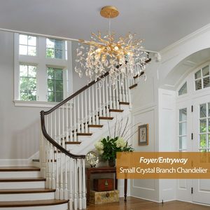 Lustre moderne en cristal doré, <span class=keywords><strong>luminaire</strong></span> suspendu <span class=keywords><strong>contemporain</strong></span> en verre K9 pour <span class=keywords><strong>salle</strong></span> à <span class=keywords><strong>manger</strong></span>, salon, hall d'entrée, intérieur de maison - Product Image 5