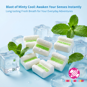 Custom Super <strong>Mint</strong> Jam Filled Chewing Gum Wholesale Sugar Free Long Lasting Cool Fresh Breath Center Filled Sweet Bubble Gum - Product Image 2