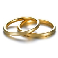 Fashion Plain Ring Mehrfarbiger Ring 18 Karat vergoldete Damen-und Herren ringe Titans tahl Nicht trüben der 2mm breiter Schmuck