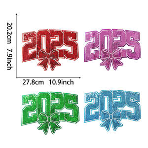 Stock Big Size 28cm Iron on Sequin Embroidered Senior Bow 2025 Sweet Huge Kiss <strong>Wifey</strong> Patch for T-shirt <strong>Hoodies</strong> - Product Image 3