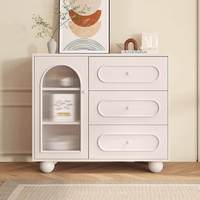 Commode en bois style crème, buffet simple et moderne, rangement mural pour chambre à coucher, chevet, salon