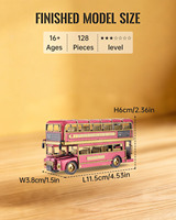 Puzzle 3D en métal de bus à deux étages de Londres, kit de montage DIY, modèle de véhicule de transport pour adultes