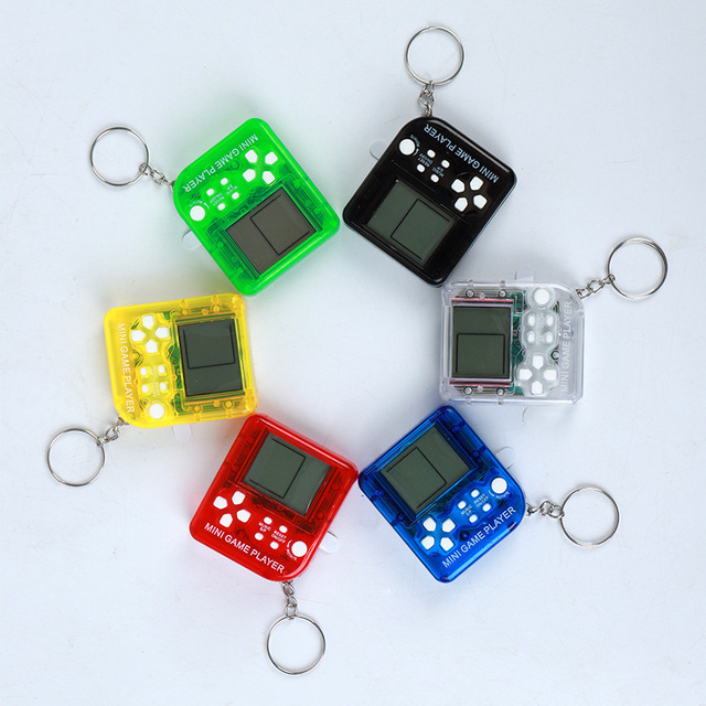 Mini Video Game Gamer Player Keychain Classic Brick Game Jumbo Games Handheld Retro Nostalgic Console Keyring