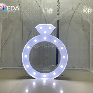 LEDA Custom 4 ft Metal 3D LED Numbers White Light Modern Giant Light Marquee Diamond Ring Wedding Advertising <b>Decoration</b> - Product Image 2