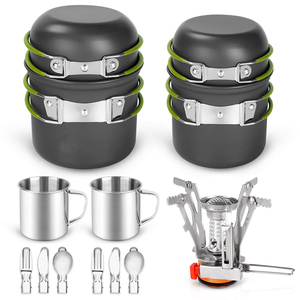 Kongbo-<span class=keywords><strong>Kit</strong></span> de cuisine légère pour <span class=keywords><strong>camping</strong></span>, 16 pièces, mini-poêle avec 2 tasses, fourchette et cuillère, pour randonnée en plein air, pique-nique - Product Image 3