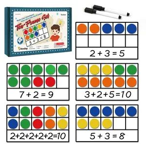 Математические манипулятивные для элементарных 5 десяти кадров и 55 математических счетчиков для детей математические игры для детей