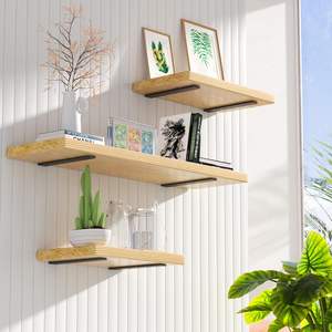 6パックフローティング棚ブラケット12インチヘビーデューティーパウダーコーティングメタル<span class=keywords><strong>L</strong></span>ブラケットDIY素朴産業用モダンブラック - Product Image 6