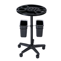 Chariot de Salon Professionnel en Plastique Noir avec Roues pour Outils de Coiffure et Esthétique - Vente en Gros Usine