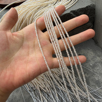 Perles plates petites de 2-2,5 mm en perles d'eau douce naturelles (non-nucléées) – Mini-tranches plates de 38 cm pour DIY, petites perles abacus semi-finies