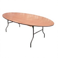 Moderner Runder Holz-Klapptisch mit Metallrahmen für Outdoor-Dining, Hotel- und Landhausnutzung - Neuerscheinung