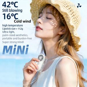 พัดลมพกพาแบบคล้องคอ 2000mAh พร้อมหน้าจอดิจิตอล พัดลมมินิเทอร์โบ สายคล้องคอ ชาร์จ USB ได้ พัดลมคล้องคอสำหรับสาวๆ - Product Image 3