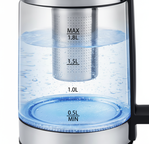 Juego de tetera de vidrio de 2.0L para <span class=keywords><strong>madre</strong></span> e hijo, hervidor eléctrico de 1500W con apagado automático de fábrica y protección contra la ebullición en seco para <span class=keywords><strong>hotel</strong></span> - Product Image 5
