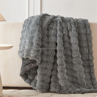 Couverture polaire ultra douce et moelleuse en microfibre épaisse à bulles, idéale pour l'hiver