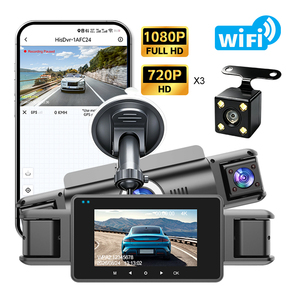 1080P 4 Canali 360° °   Dash Cam Panoramica con Registrazione Anteriore/Posteriore/Sinistra/Destra, Sensore G, Monitoraggio Parcheggio 24H per Taxi e Auto Familiari - Product Image 1