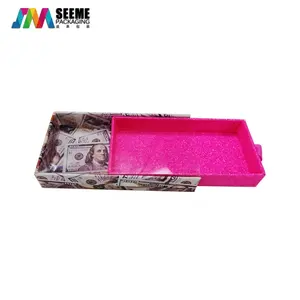 थोक कस्टम लोगो खाली गुलाबी पीवीसी दराज बरौनी पैकेजिंग बॉक्स कस्टम विक्रेता