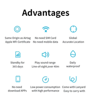 Traceur GPS intelligent anti-perte AirTag pour la sécurité personnelle, alarme sonore, portable, mon localisateur pour téléphones iPhone et Android