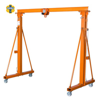 Grue portique industrielle portable compacte avec palan électrique/manuel à chaîne, capacité de levage 1 tonne, hauteur de levage 9m, 3 tonnes, 5 tonnes, 8 tonnes, en acier/aluminium